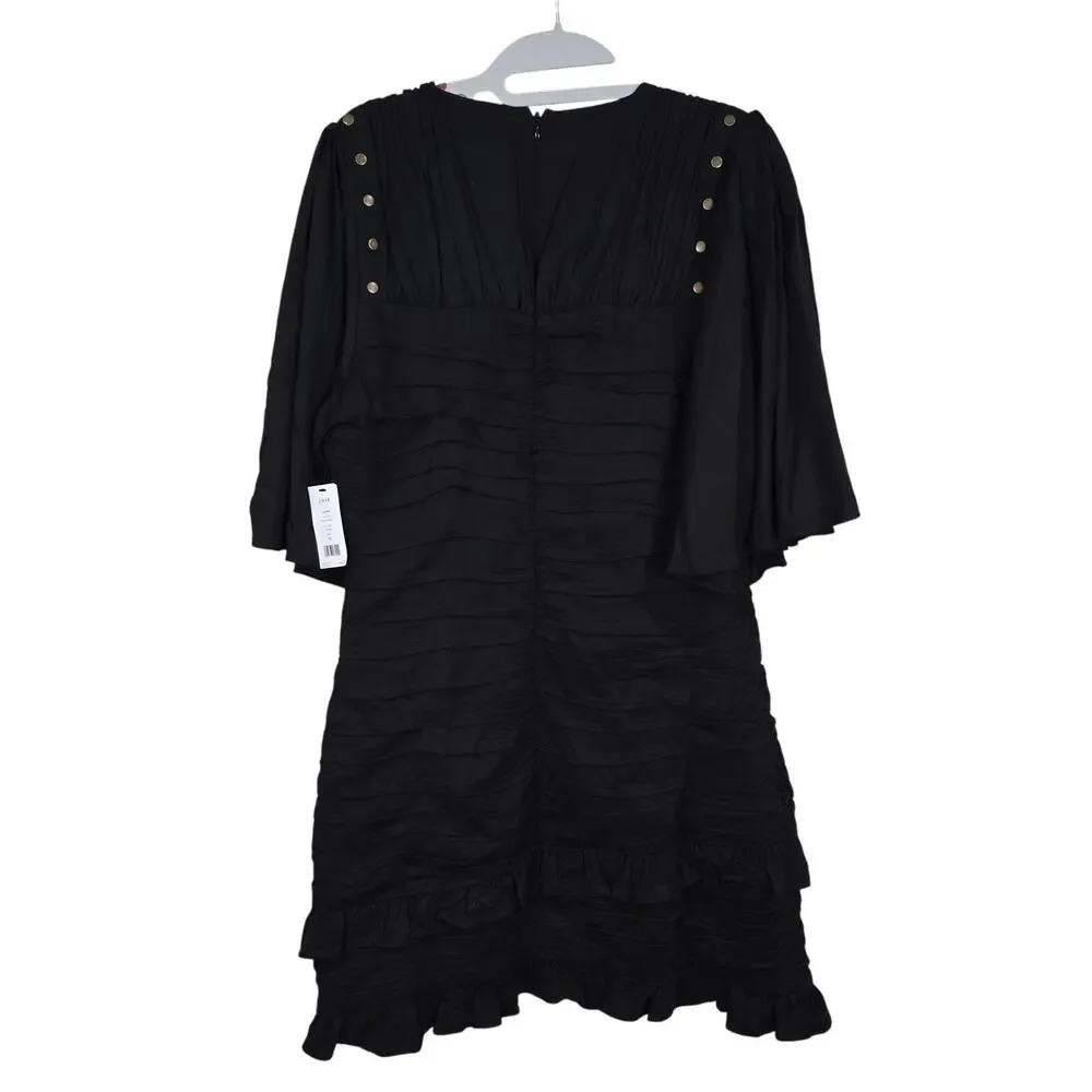 NEW NWT Women's Joie Black "Foster" Mini Dress Flowy Sleeves | Size 12 - Picture 3 of 11